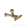 Yellow zinc tail round neck screws fishtail bolt